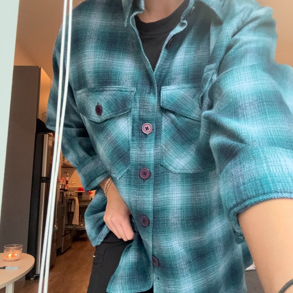 Green & Blue Plaid Shacket